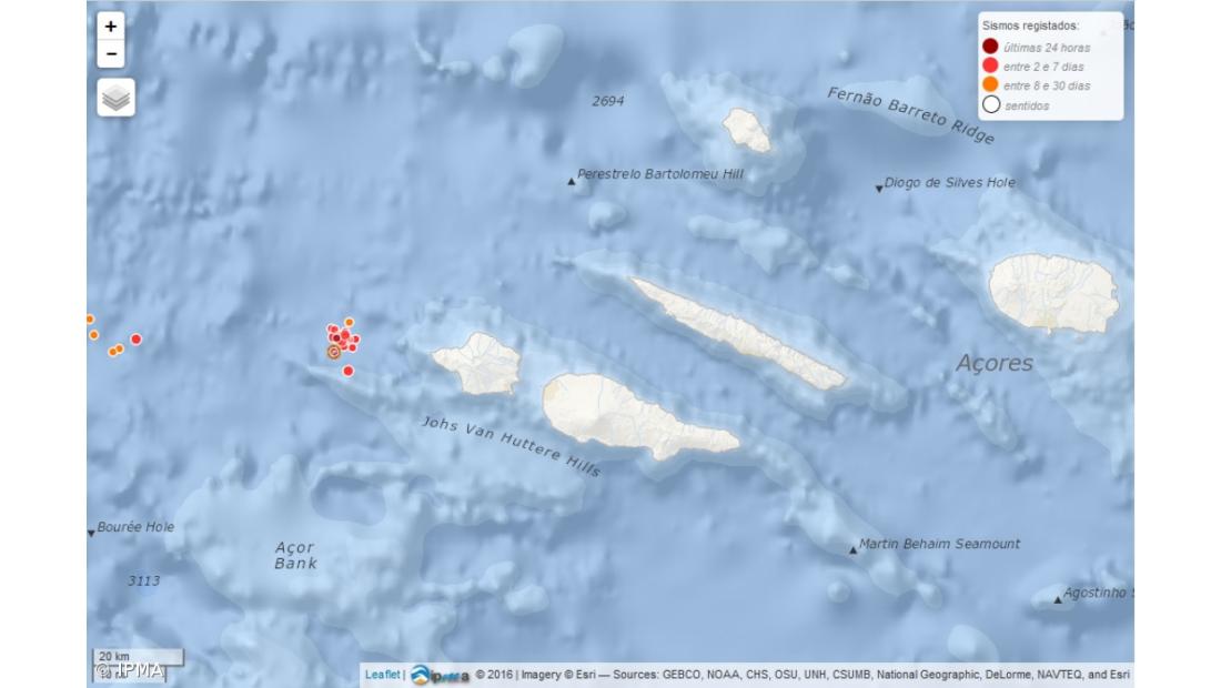 Registados 2515 sismos nos Açores em 2016