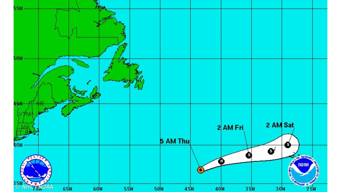 Tempestade tropical Gaston deve atingir os Açores a partir das 12H00 de sexta-feira