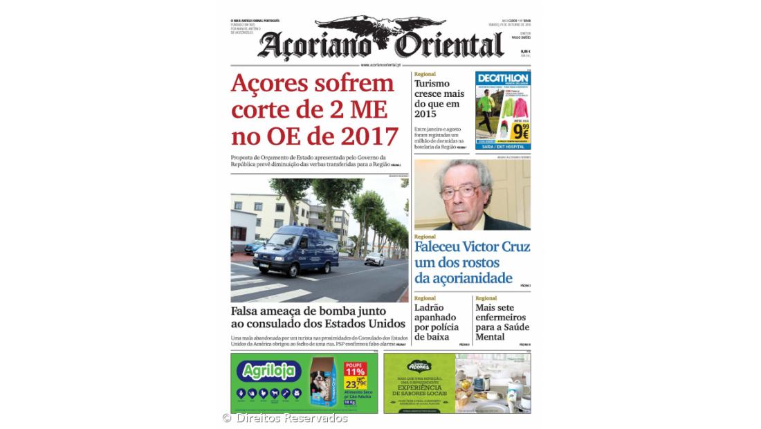 Açores sofrem corte de 2 ME no OE de 2017