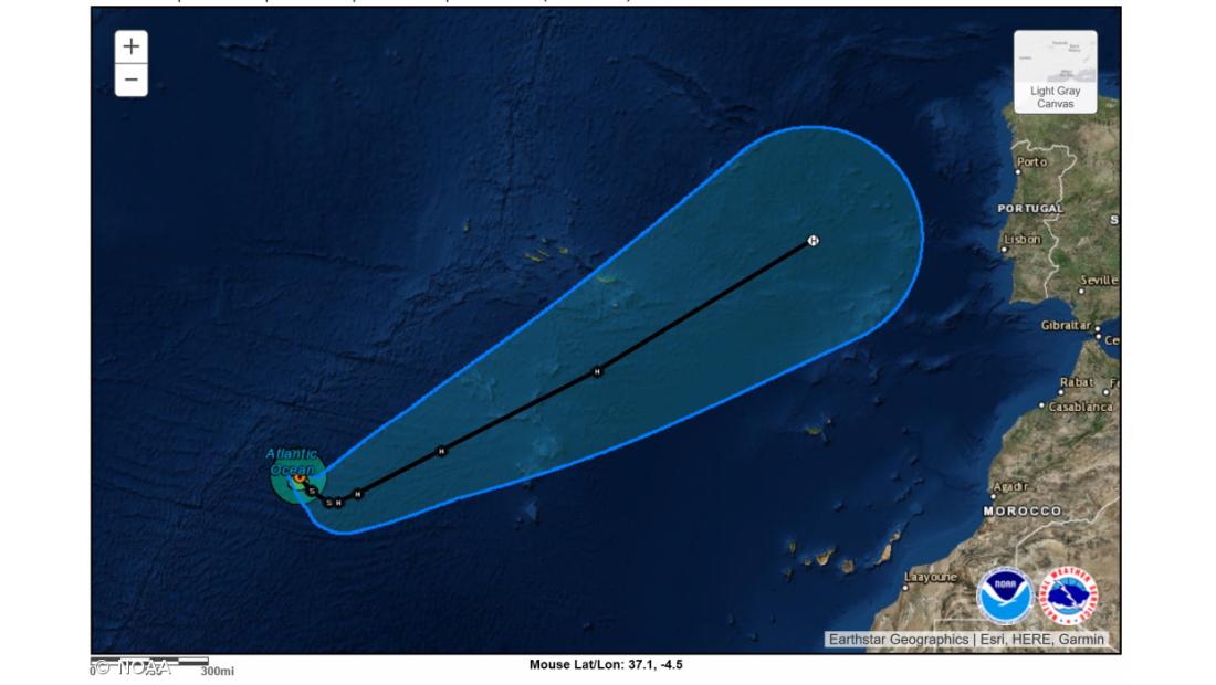 Tempestade tropical Ophelia com rajadas de 110 quilómetros/hora