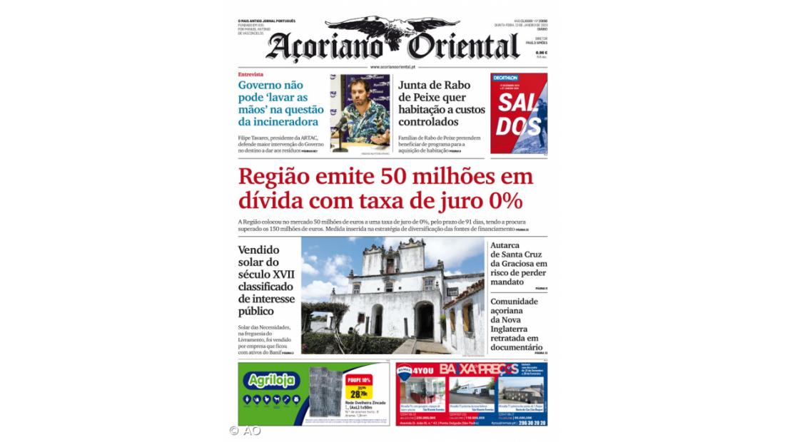 Região emite 50 milhões em dívida com taxa de juro 0%