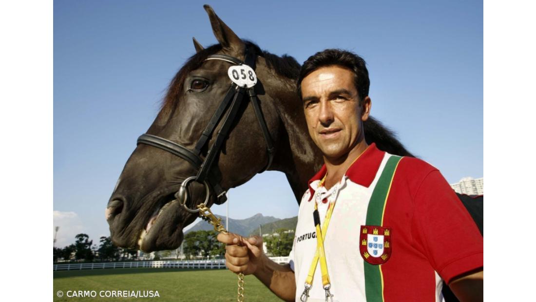 Daniel Pinto pronto para prova de equitação