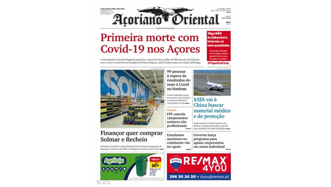 Primeira morte com Covid-19 nos Açores