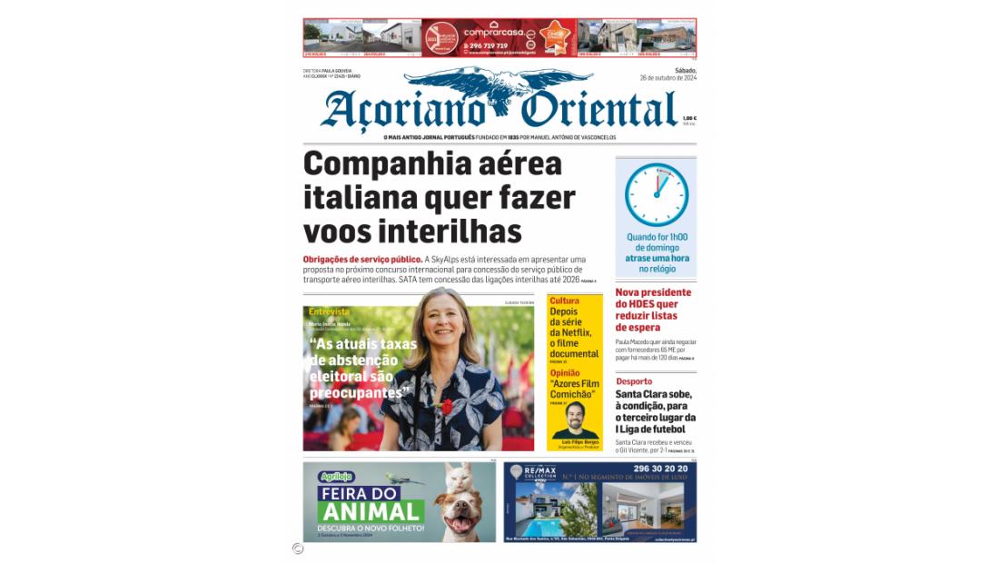 Companhia aérea italiana quer fazer voos interilhas