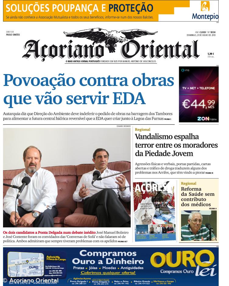 "Povoação contras obras que vão servir EDA" é a manchete do Açoriano Oriental – Imagem 1