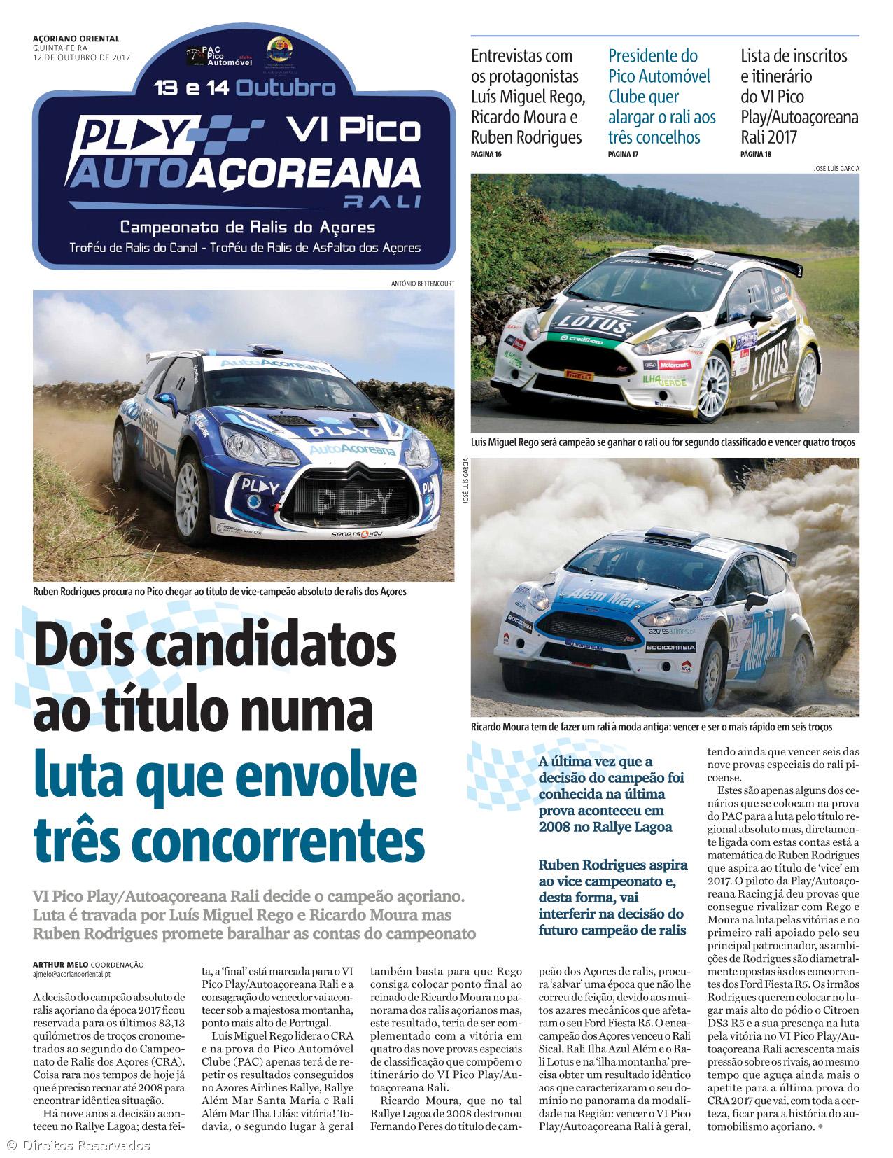 Suplemento "VI Pico Play/Autoaçoreana Rali" – Imagem 1