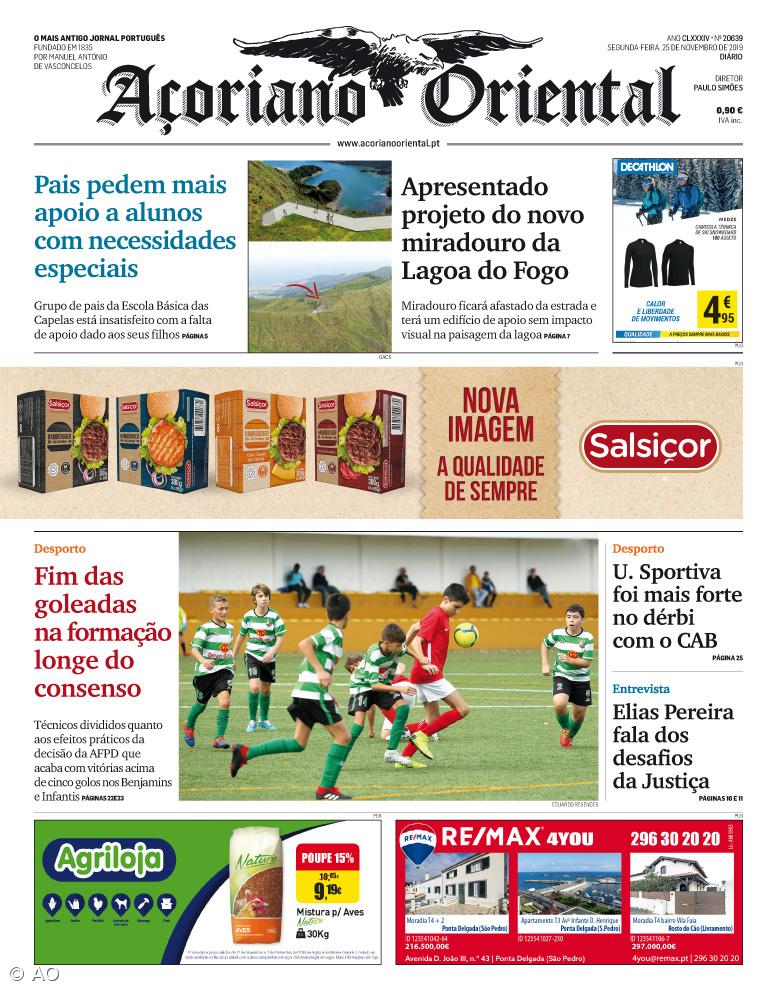 "Pais pedem mais apoio a alunos com necessidades especiais" é a manchete do Açoriano Oriental – Imagem 1