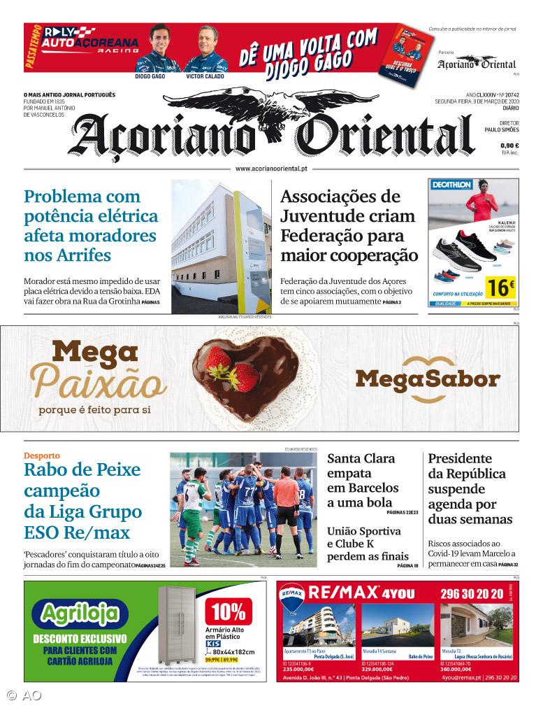 "Problema com potência elétrica afeta moradores nos Arrifes" é a manchete do Açoriano Oriental – Imagem 1