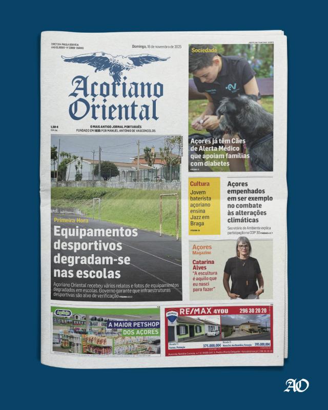"Equipamentos desportivos degradam-se nas escolas" é a manchete do Açoriano Oriental